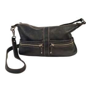 Tignanello Purse Dark Brown Shoulder Bag Crossbody Leather